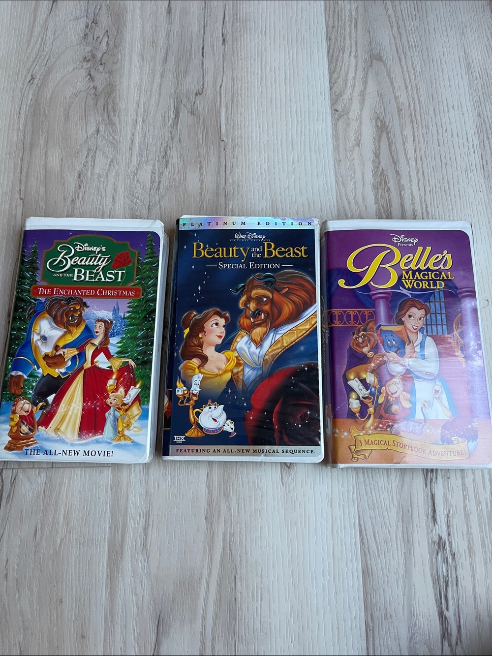 Disney Beauty and the Beast VHS Set - Purple, Blue, Gold Artwork